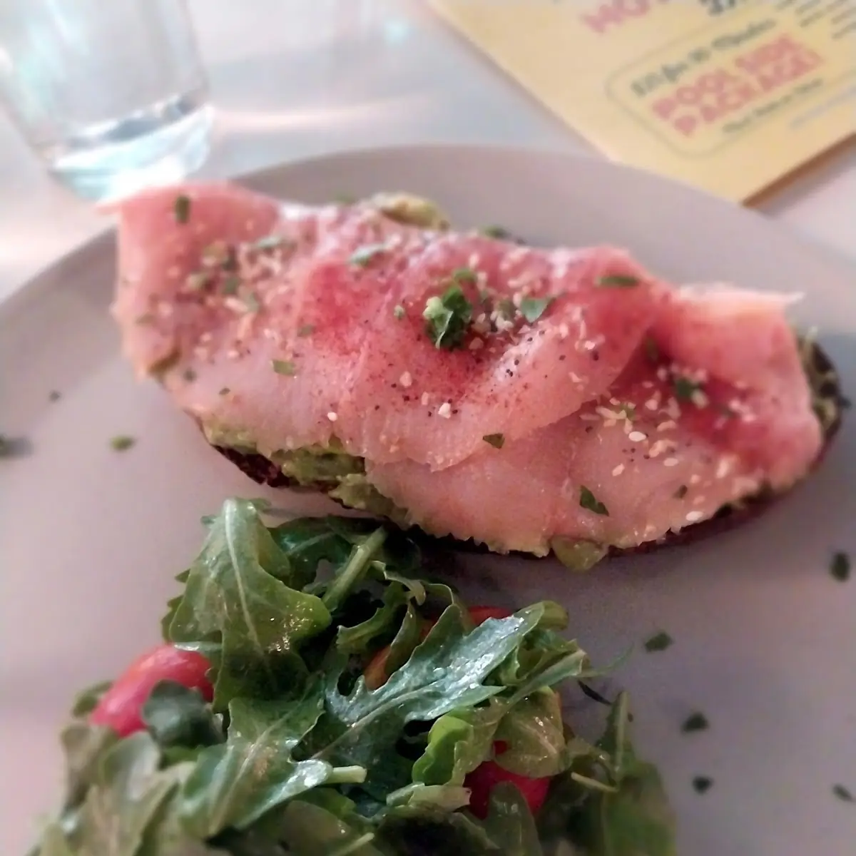 Smashed Avacado on Toast with Smoked Salmon