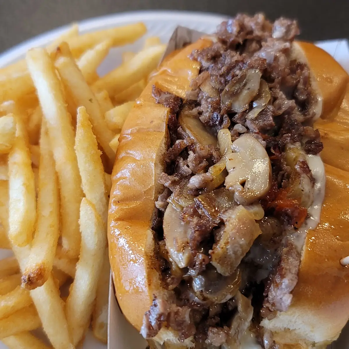 Steak & Cheese Sandwich with Fries