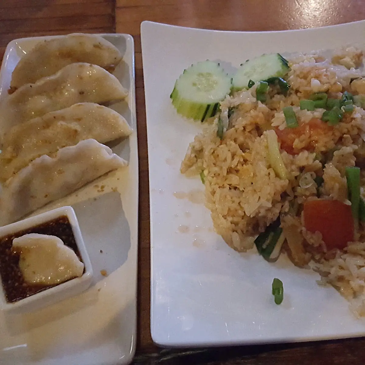 Chicken Fried Rice with Potstickers