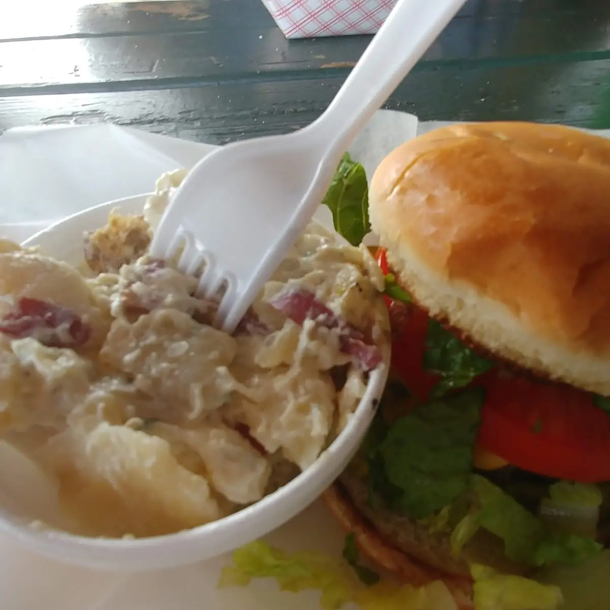 Cheeseburger and Potato Salad