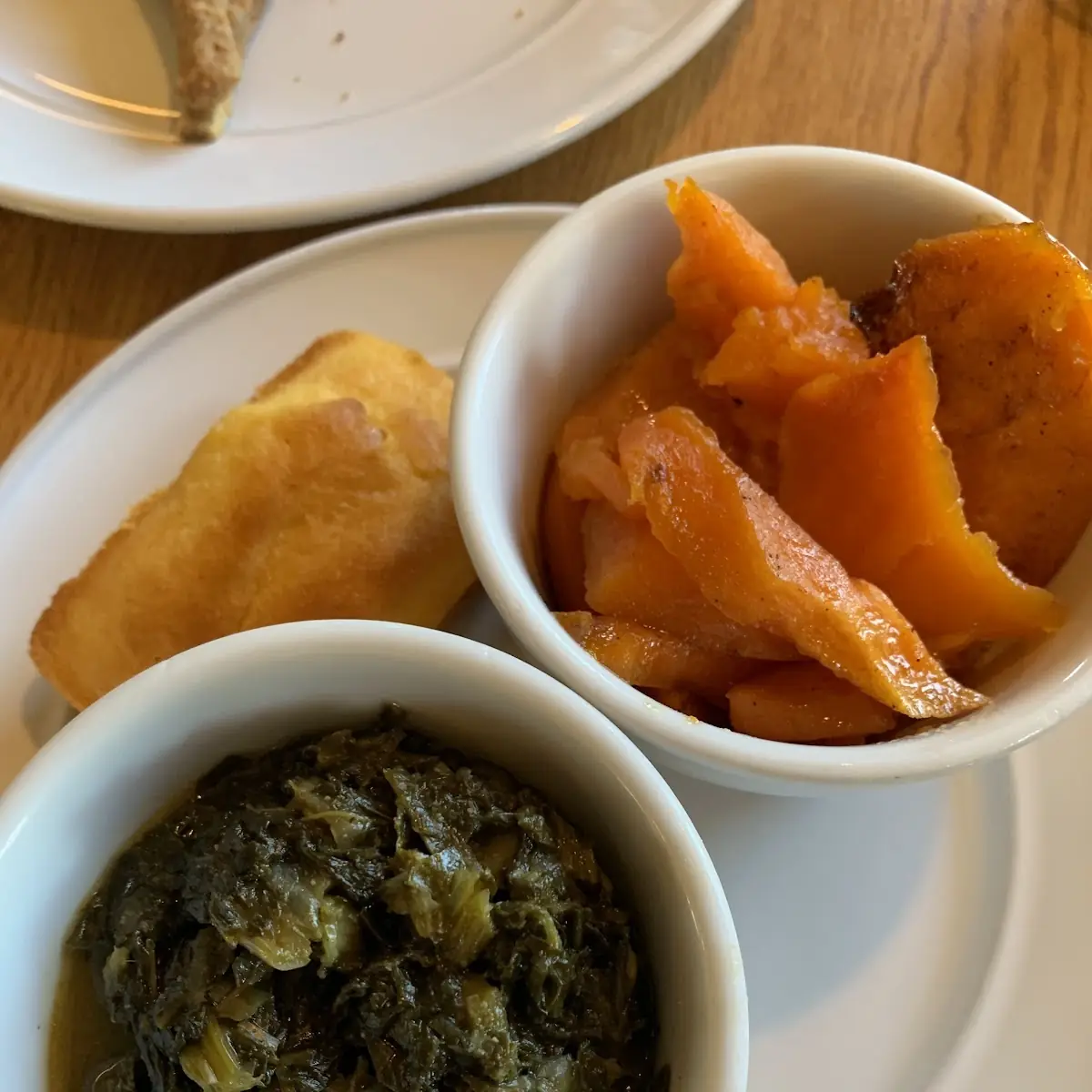 Corn Bread Greens and Sweet Potatoes