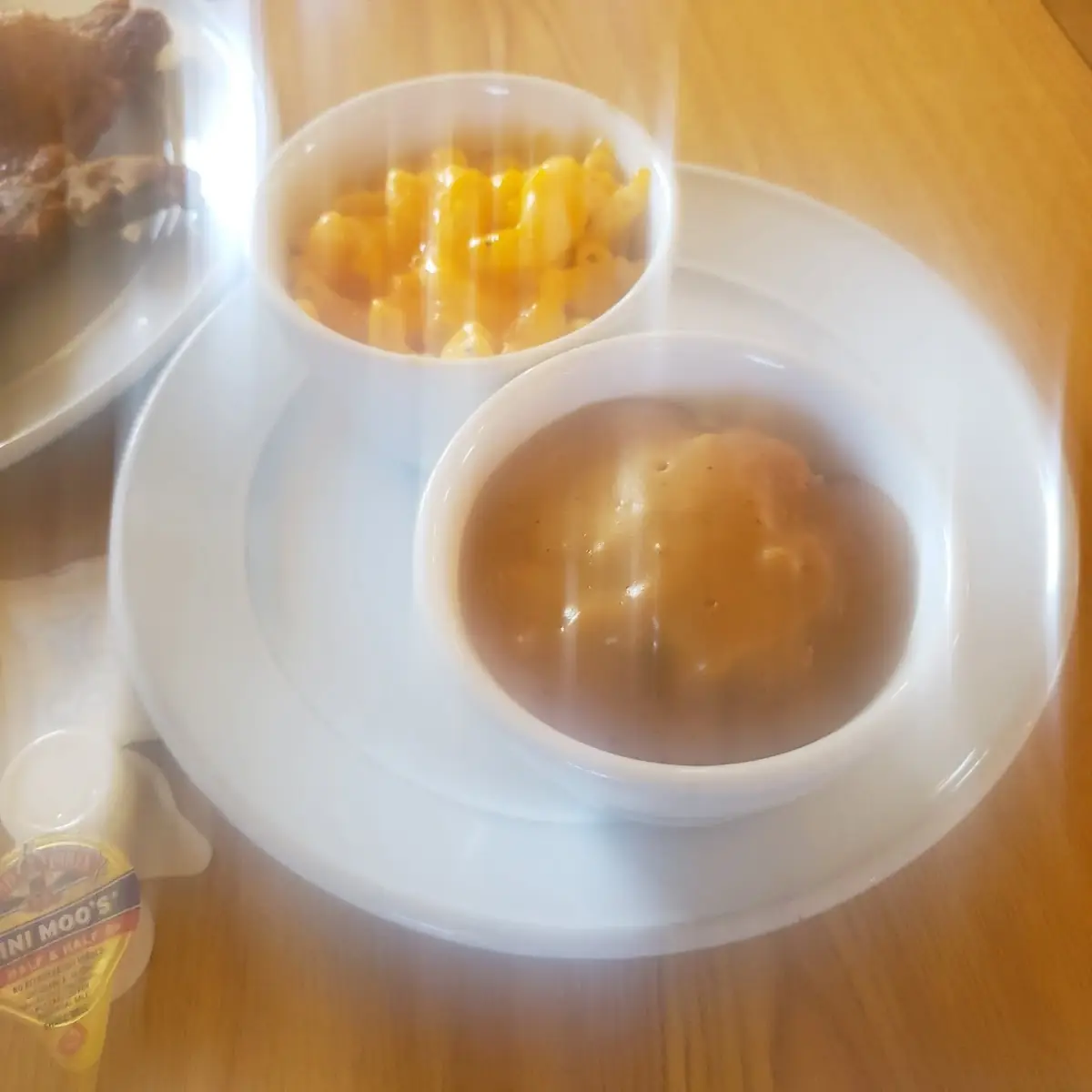 Mashed Potatoes and Gravy and Macaroni Cheese
