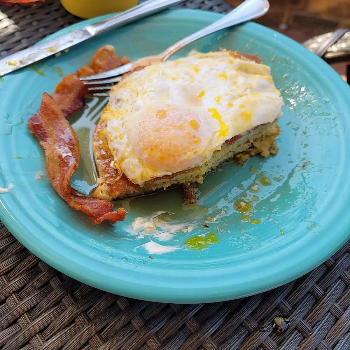 Short Stack Pancakes Eggs over Easy Bacon
