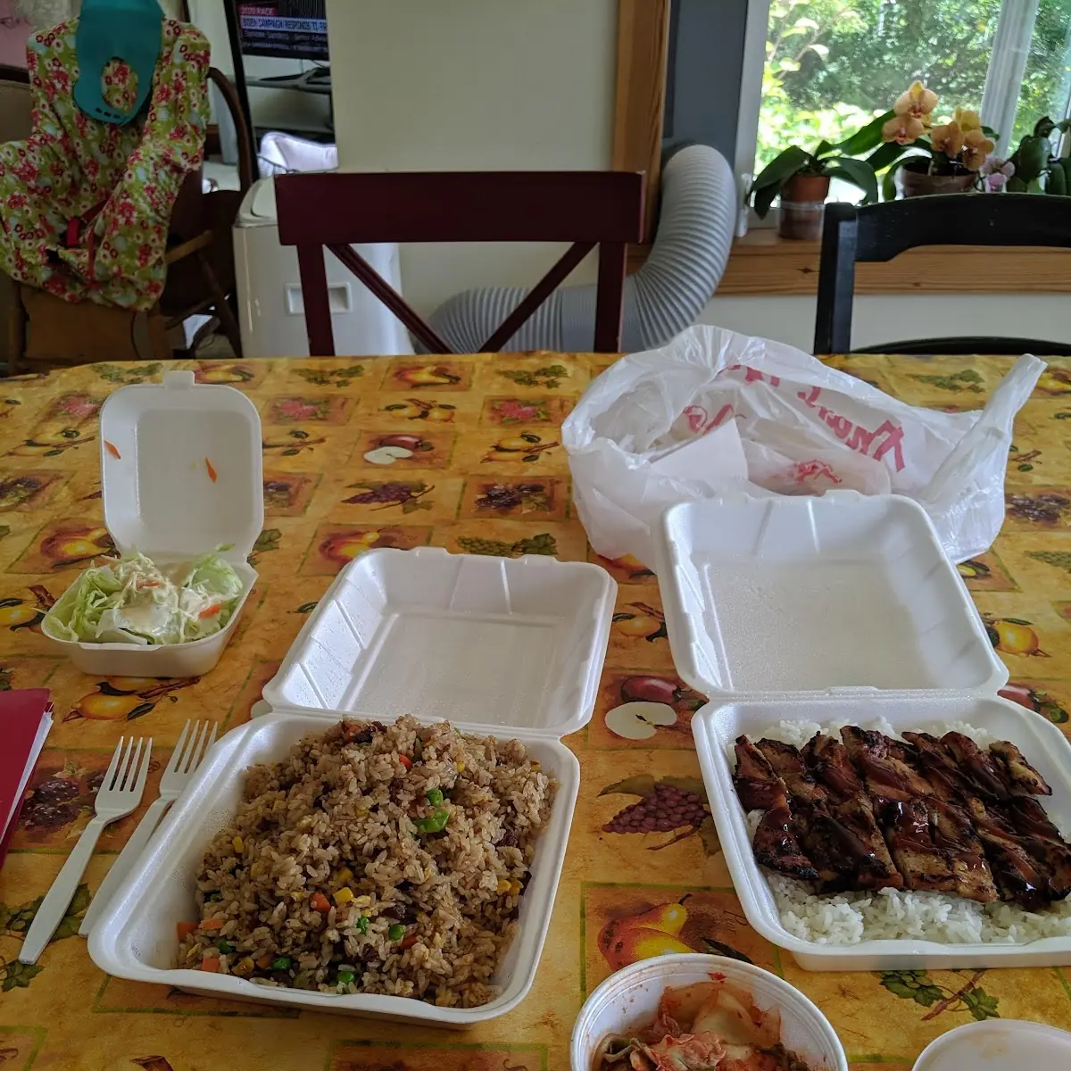 Pork Fried Rice Teriyaki Chicken Kimchee
