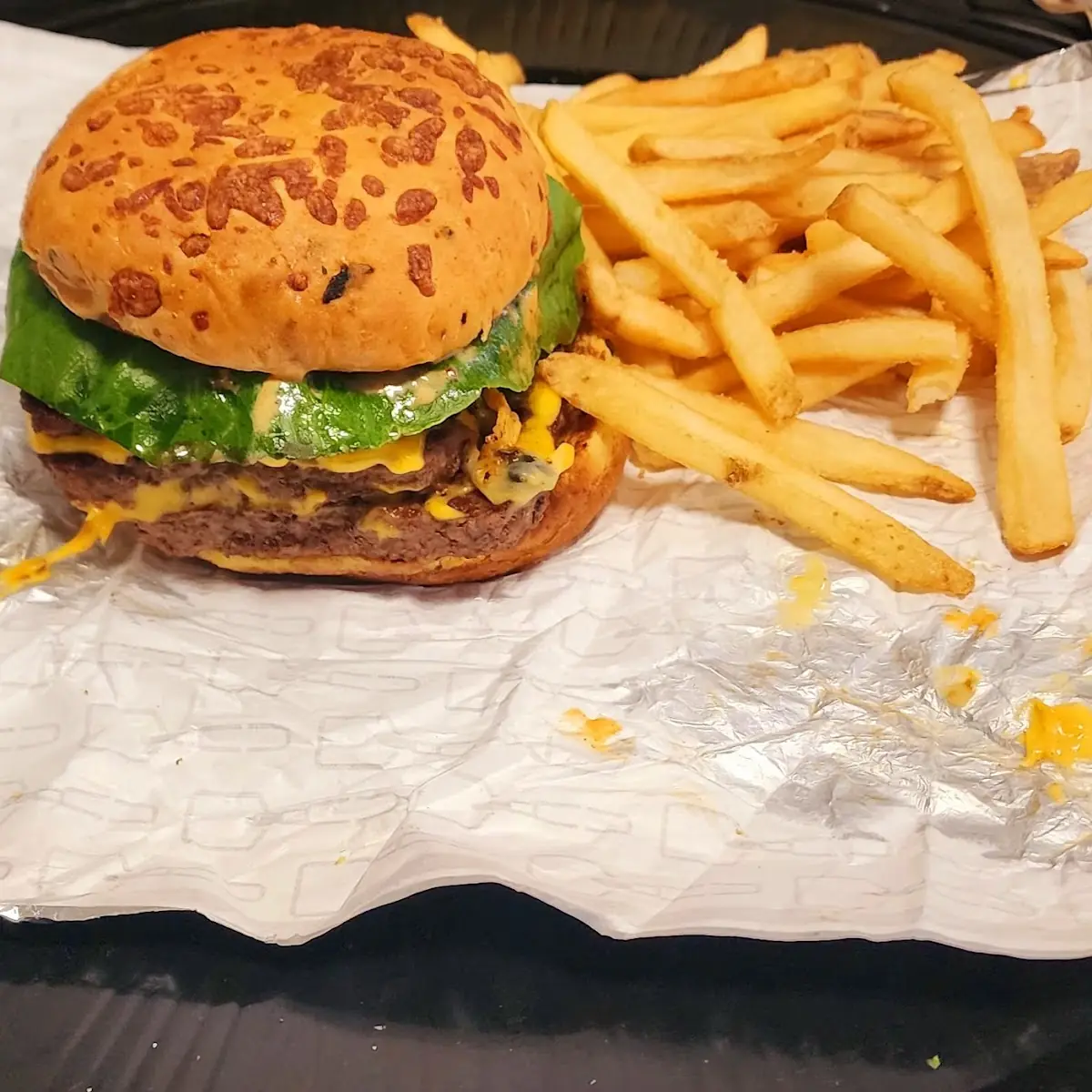 Loaded Nacho Triple Cheeseburger with Fries