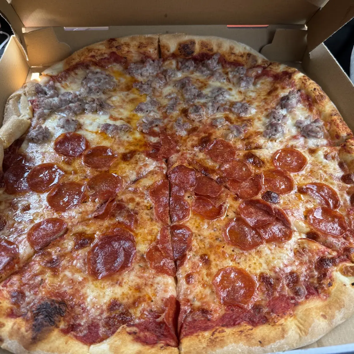 Half Sausage Half Pepperoni Pizza