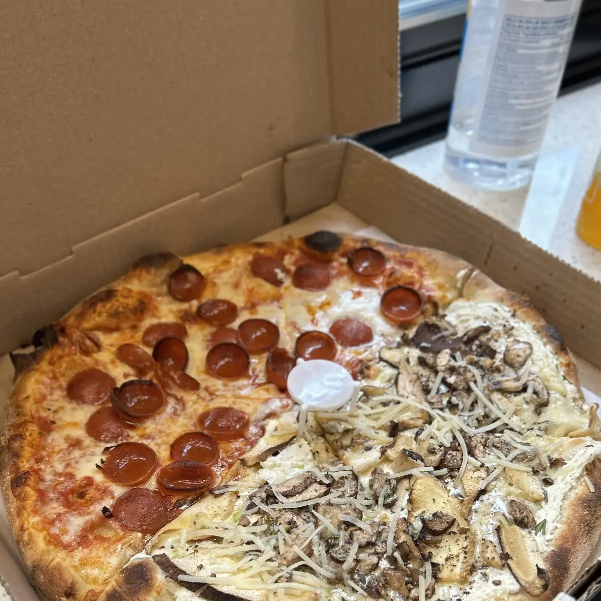 Pepperoni Pizza with Mushrooms
