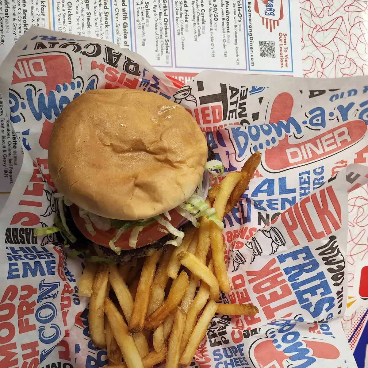 Cheese Burger and Fries