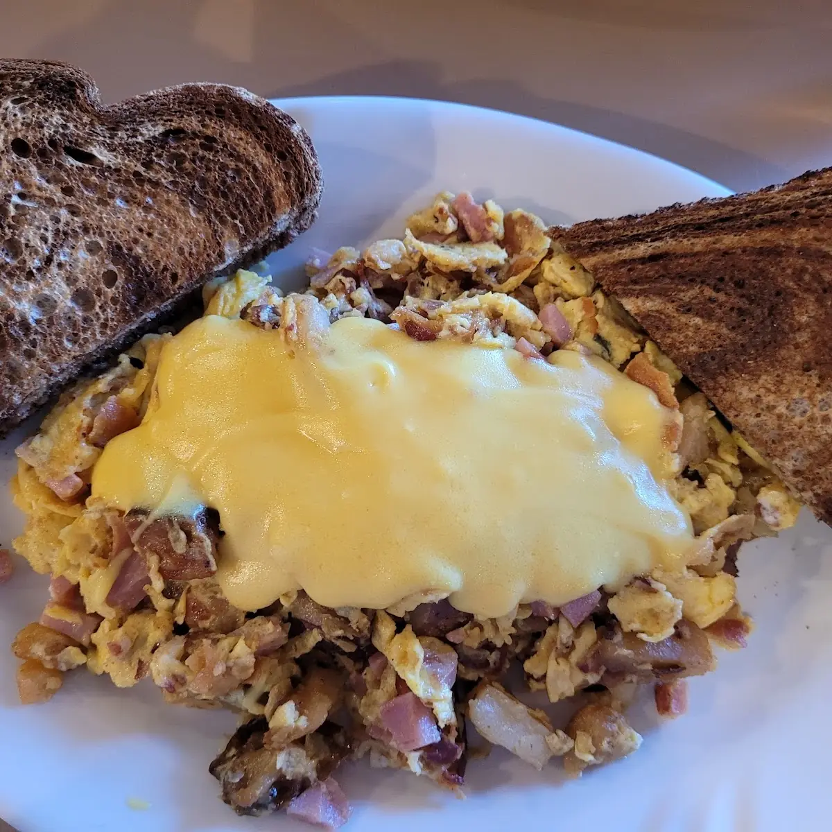Eggs Benedict Skillett with Marble Rye