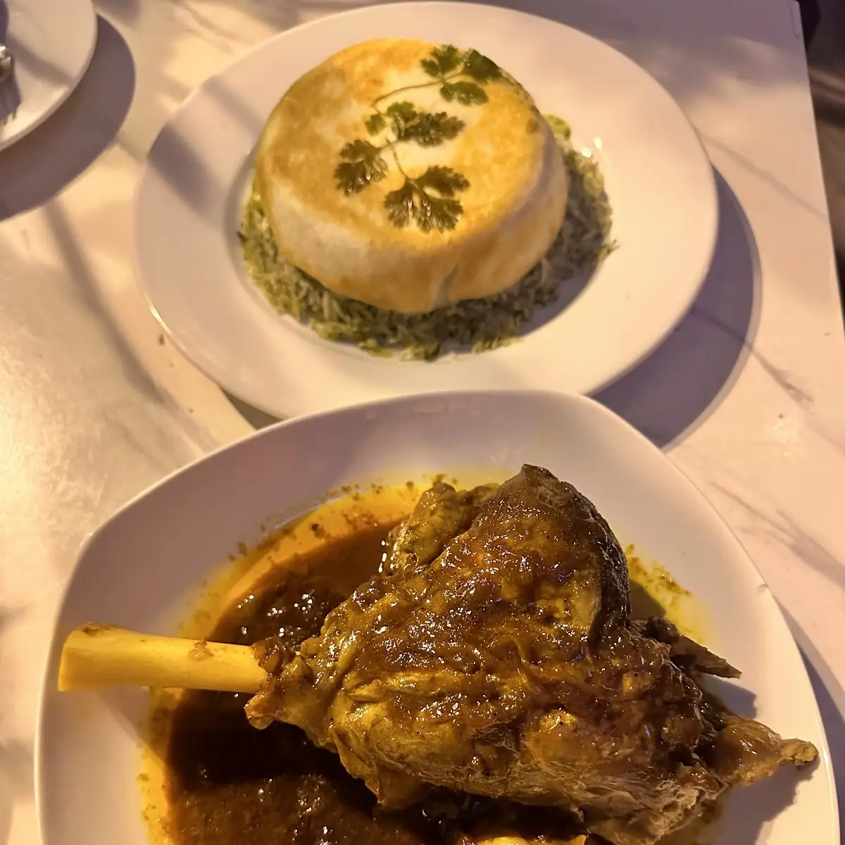 Lamb Shank and Baghali Polo