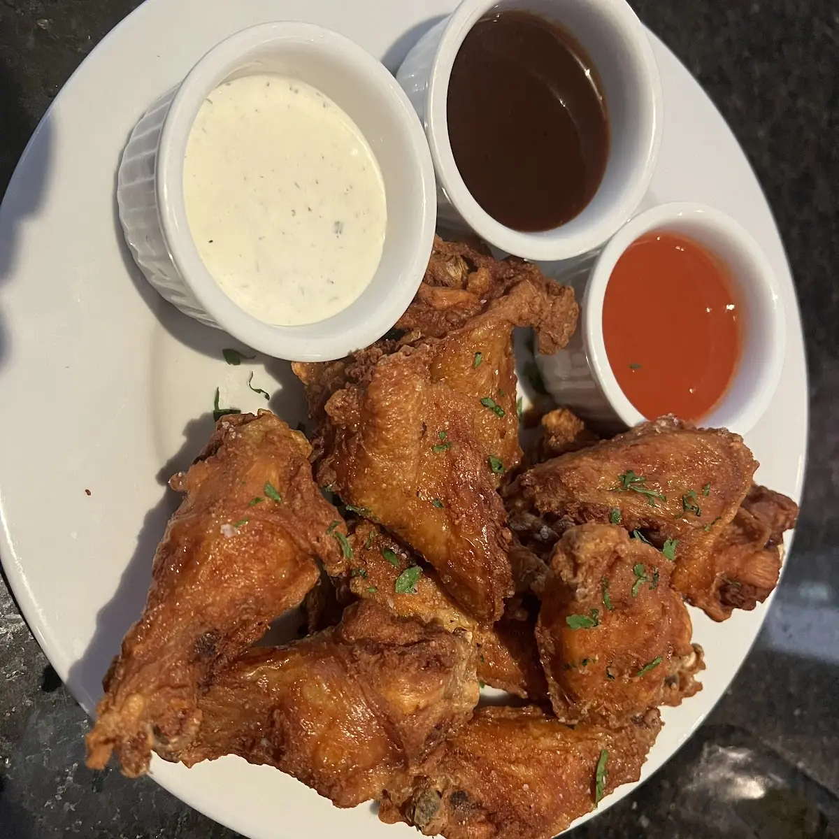Fried Chicken Wings with Dips