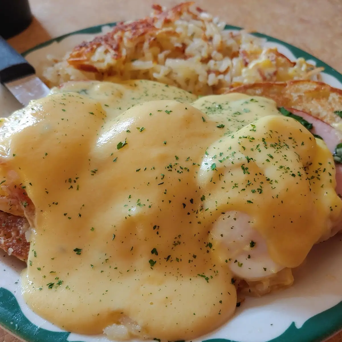 Eggs Benedict and Hash Browns