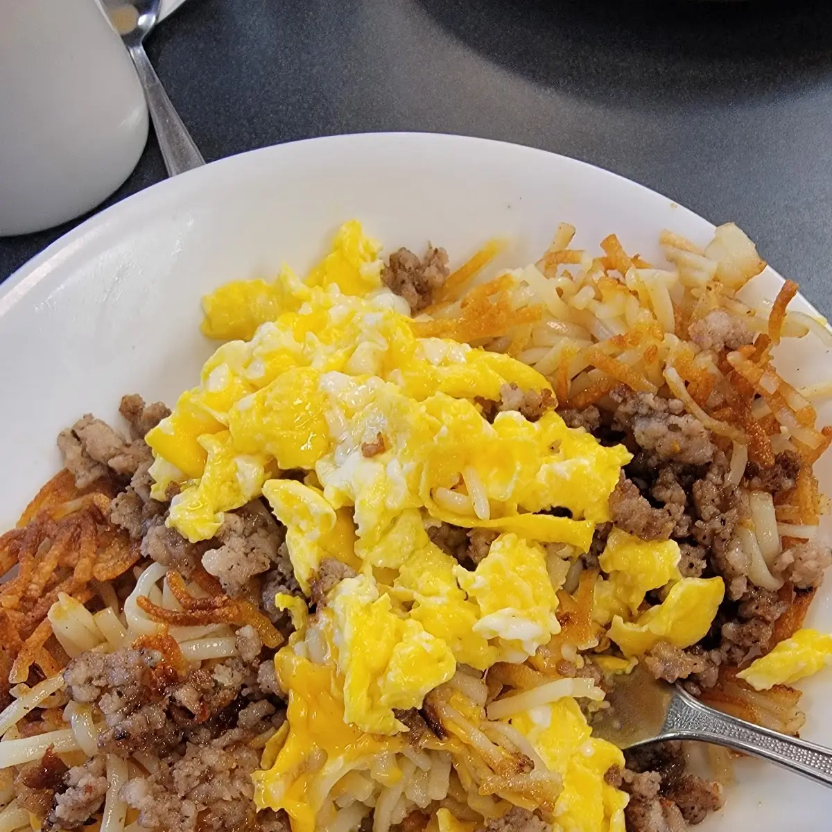 Sausage Egg & Cheese Hashbrown Bowl
