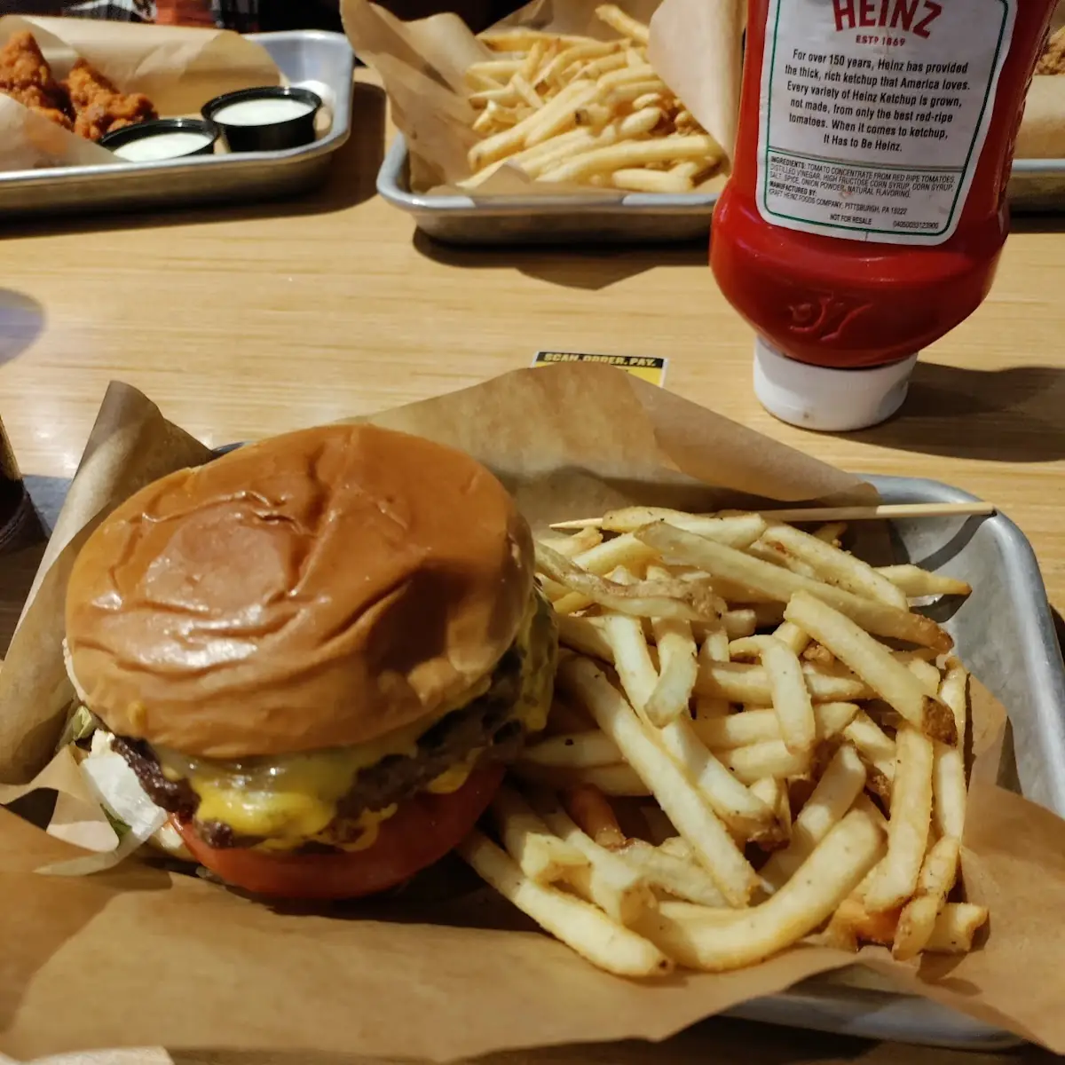 Double Cheese Burger and Fries