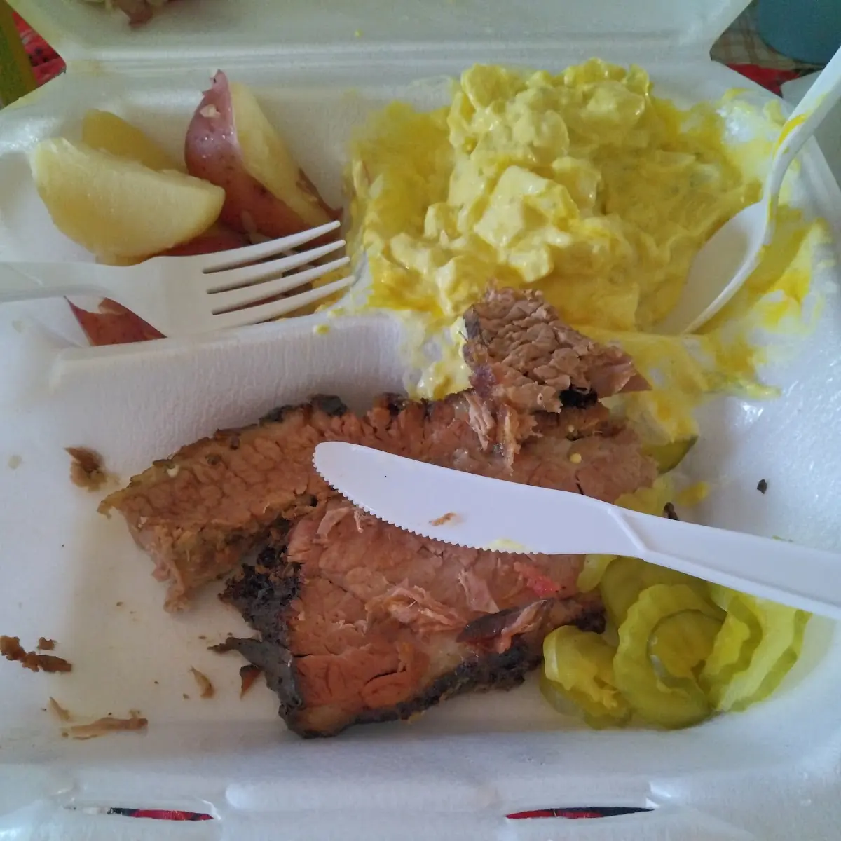 Sliced Brisket Potato Salad