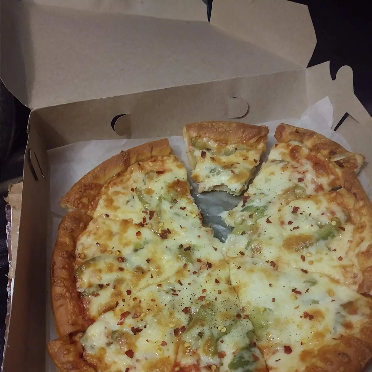 Green Pepper & Onion Pizza Extra Cheese Pizza