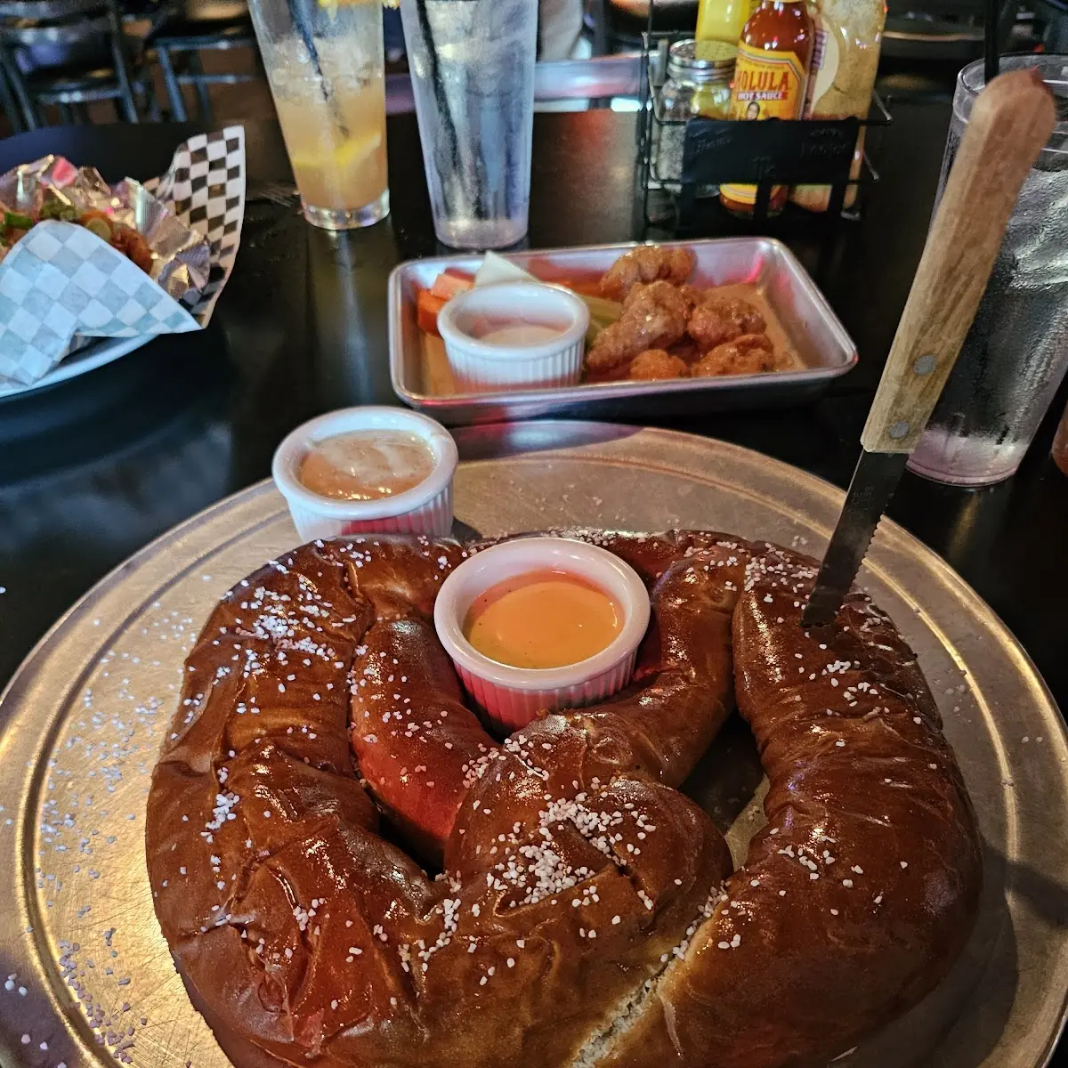 Giant Pretzel with Two Sauces