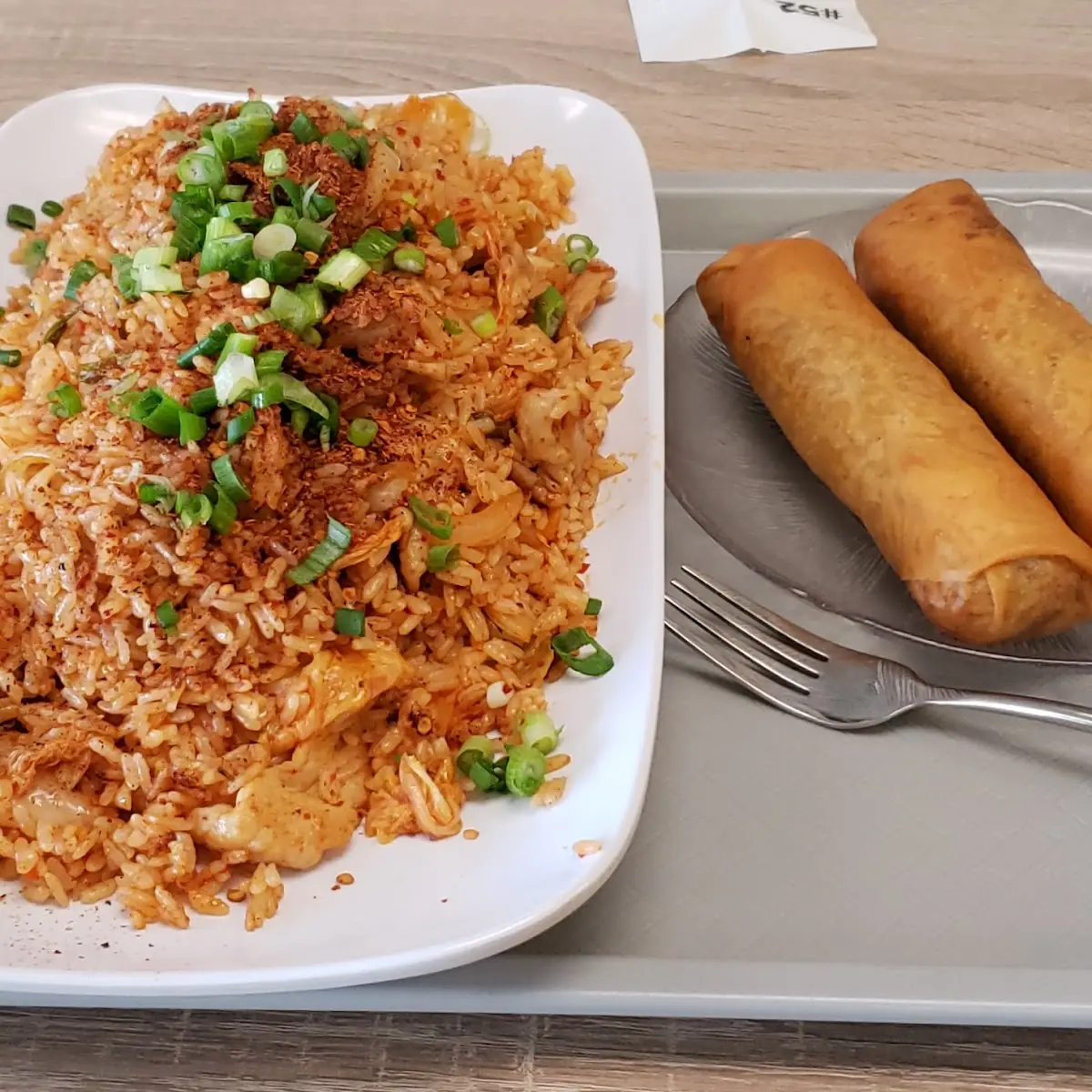 Kimchi Fried Riceand Pork Egg Rolls
