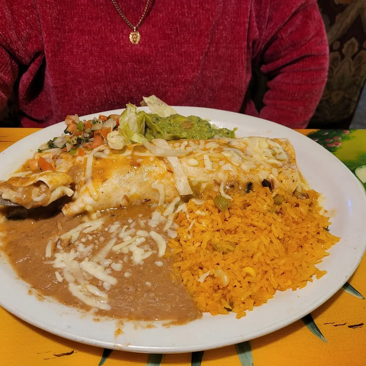 Enchilada and Beef Tostada