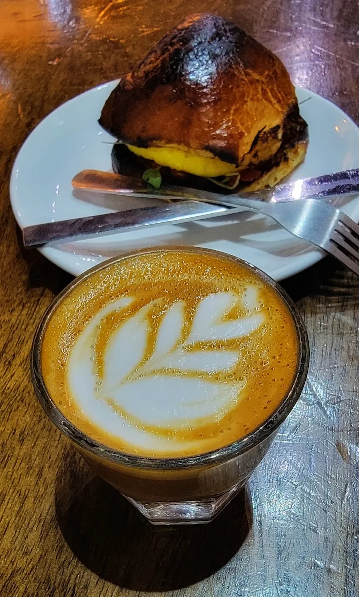 Cortado and Breakfast Sandwich