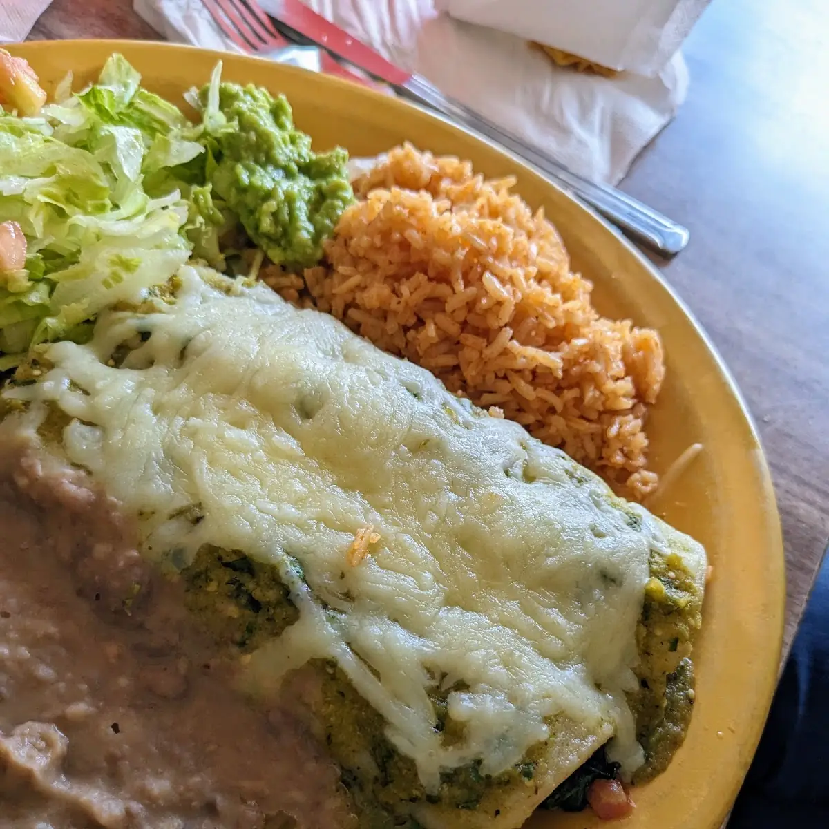 Spinach Enchiladas Plate