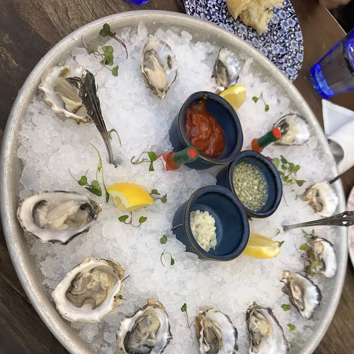 Fresh Oysters Served with Lemon