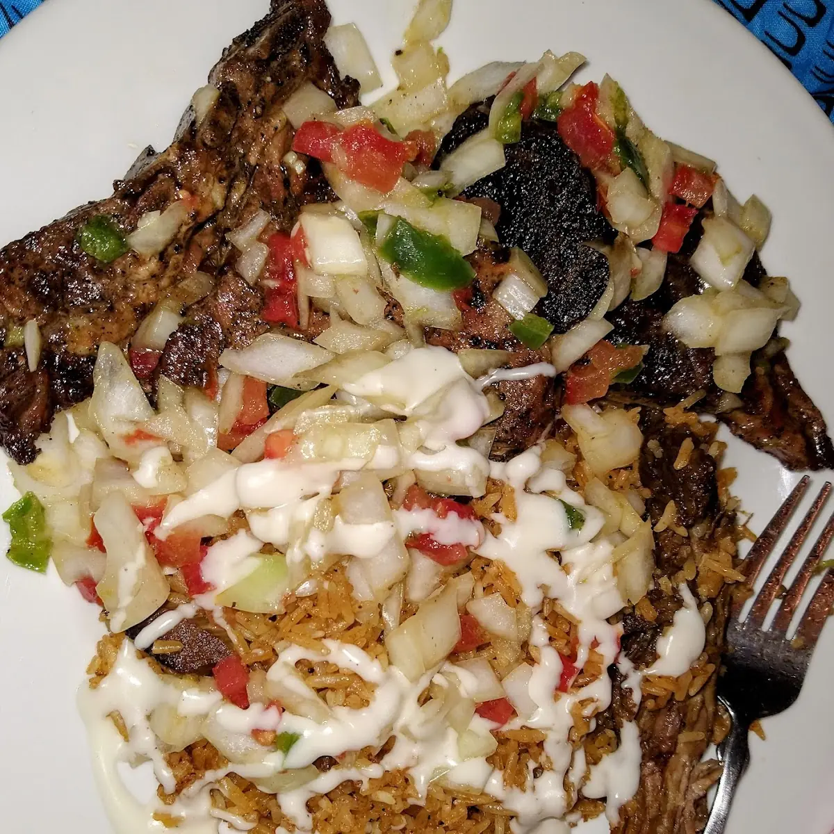 Lamb and Rice with Ranch Dressing