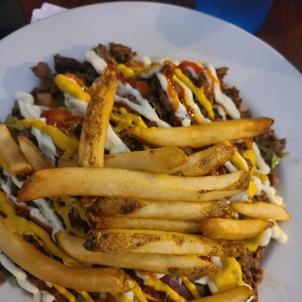 Salad Burger and Fries