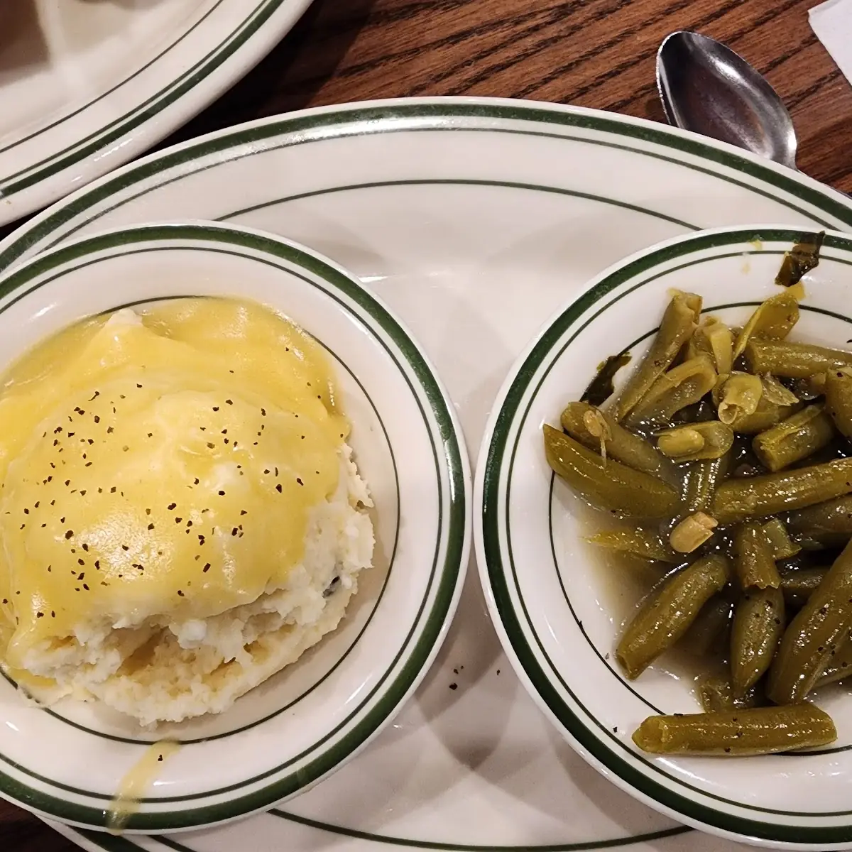 Mashed Potatoes and Gravy and Green Beans