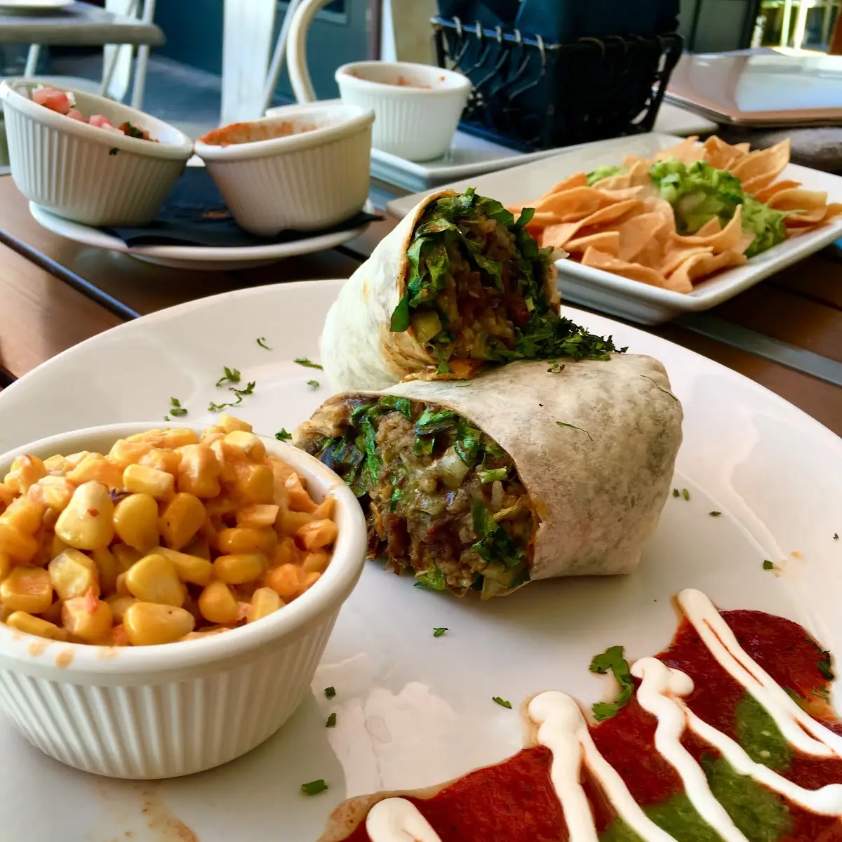 Vegetarian Burrito w Esquites