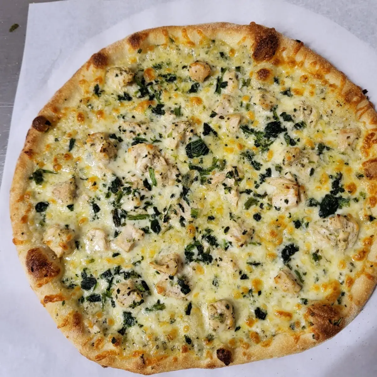 Creamy Pesto Chicken Pizza