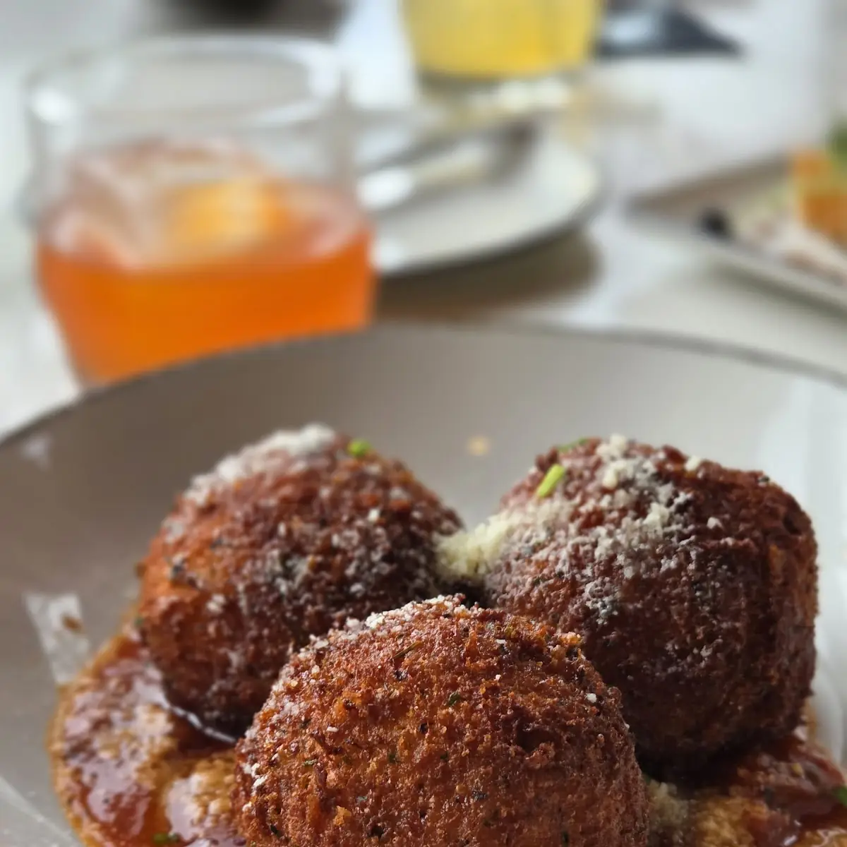 Fried Arancini with Tomato Sauce