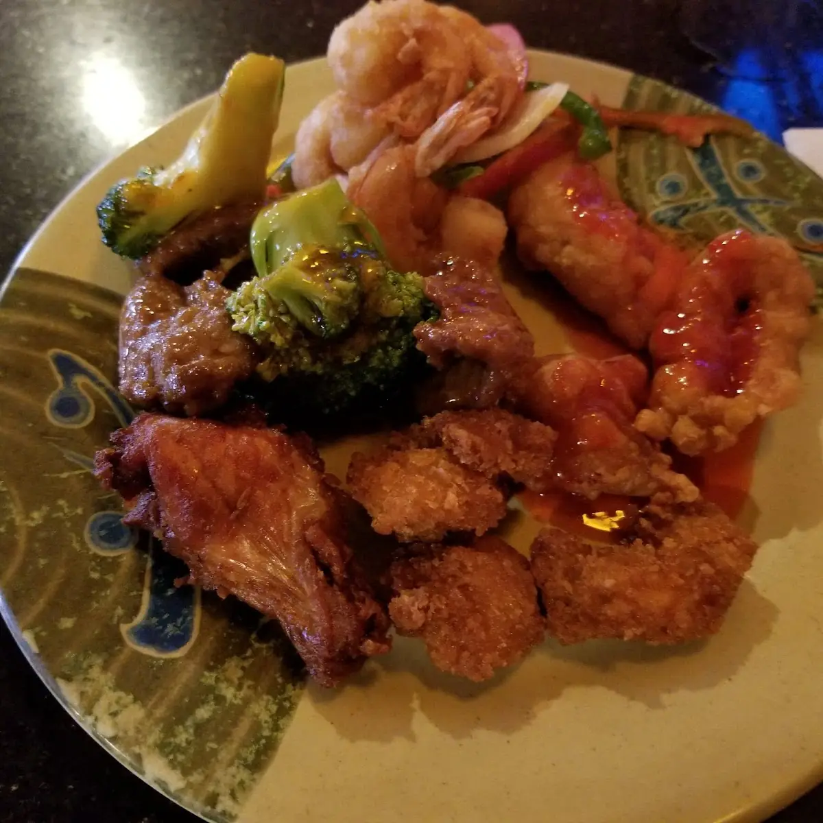 Fried Chicken& Fried Shrimp Beef and Broccoli