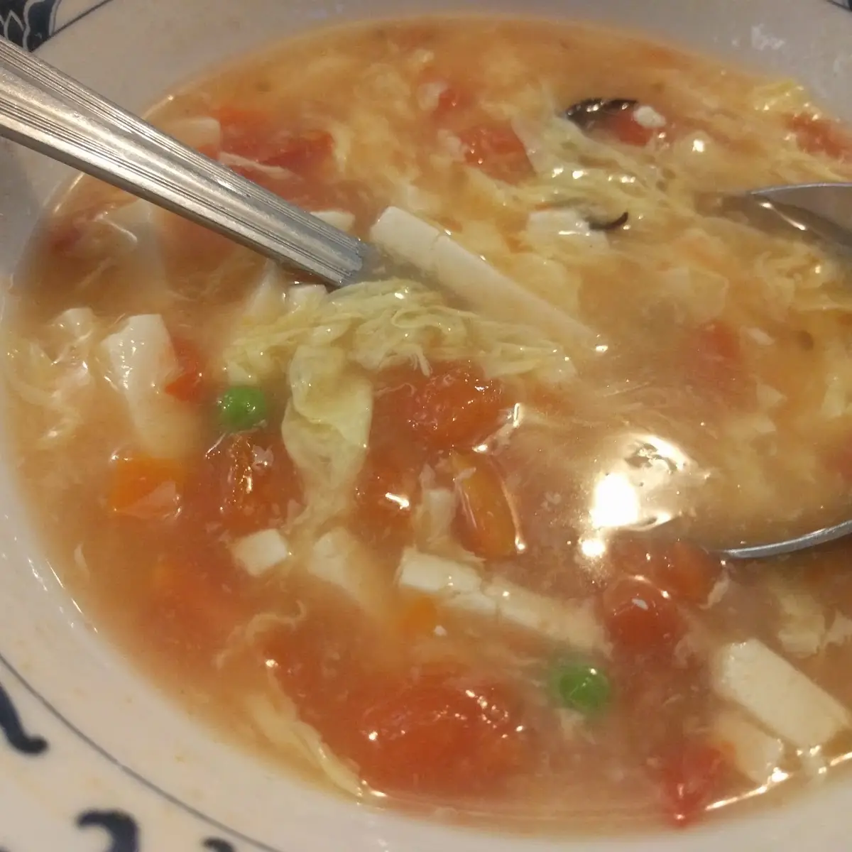 Tomato Bean Curd and Egg Flower Soup