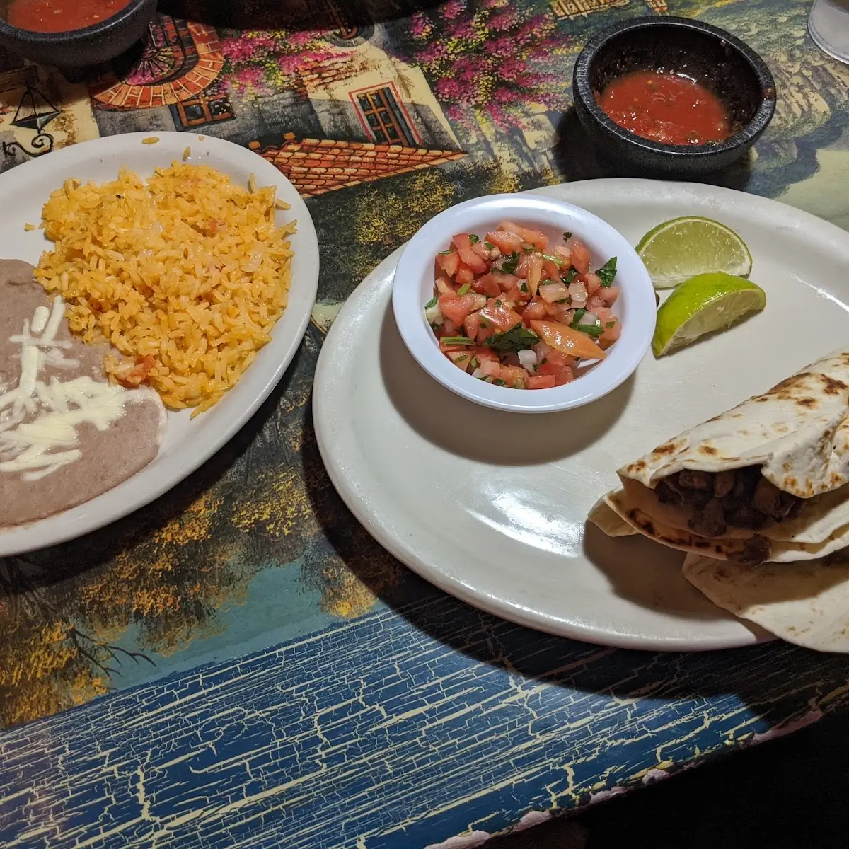 Carne Asada Tacos Beans and Rice