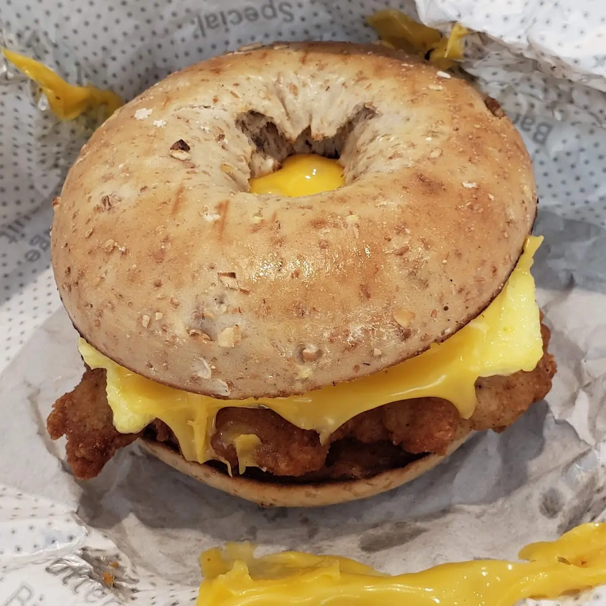 Chicken Egg and Cheese Bagel