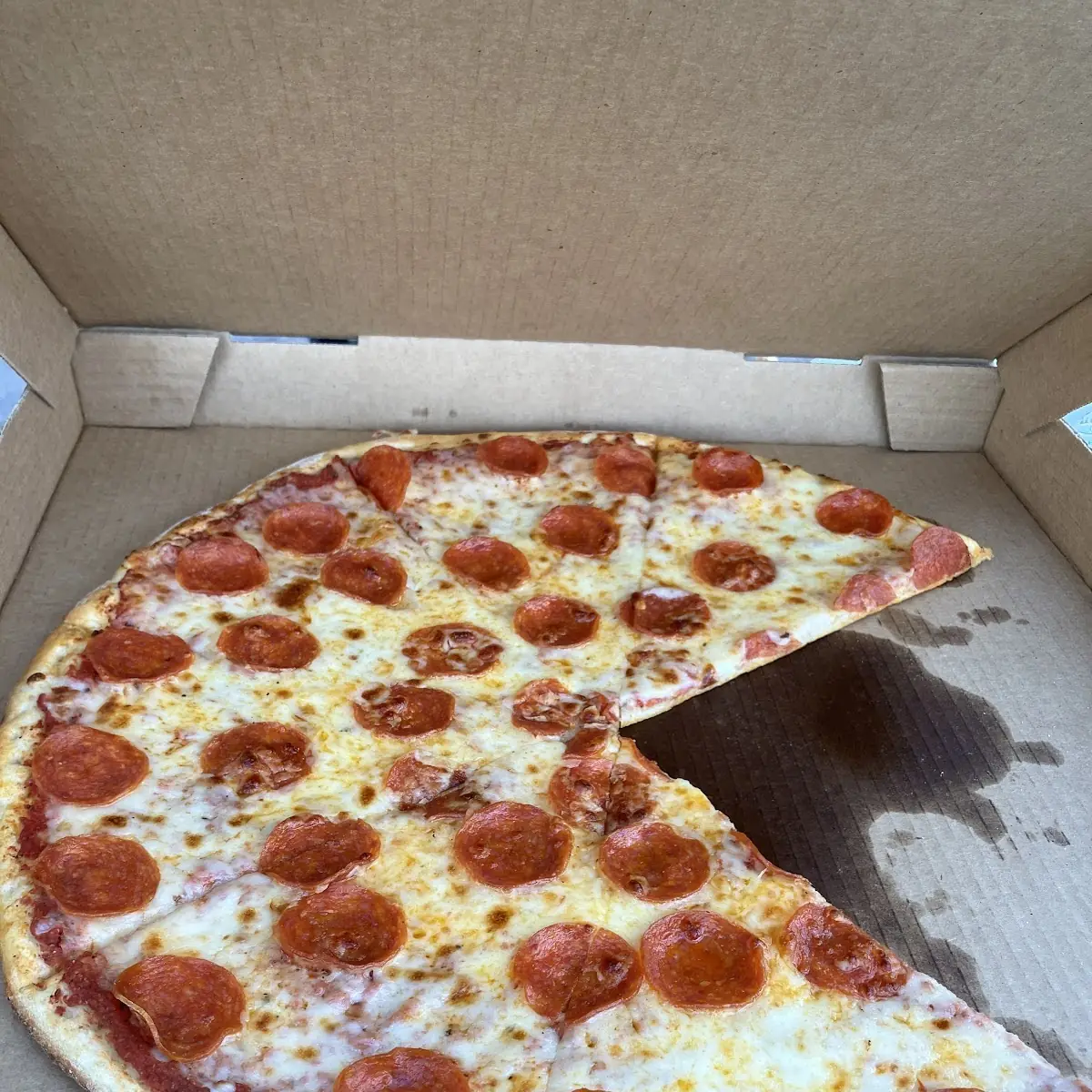 Pepperoni Pizza in Cardboard Box
