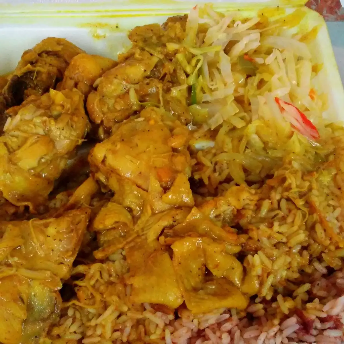 Curry Chicken with Rice & Peas