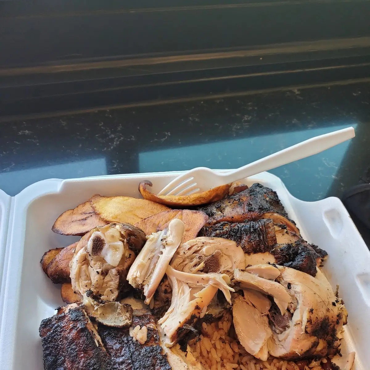 Jerk Chicken Rice Bean and Cabbage Large Size