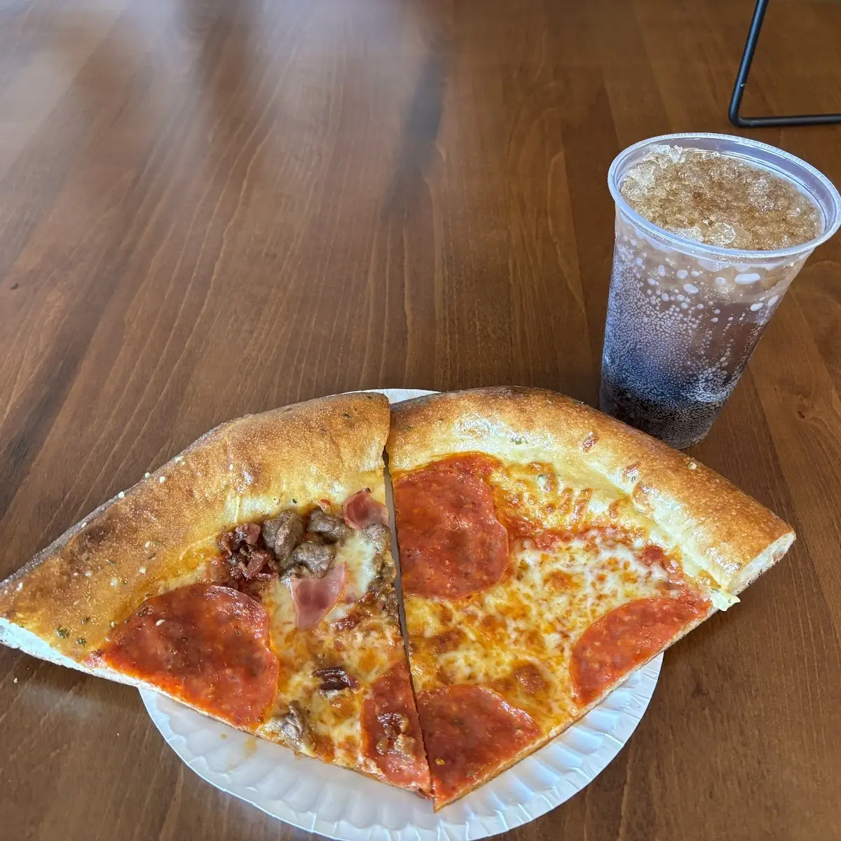 Pepperoni Pizza Slice on Paper Plate