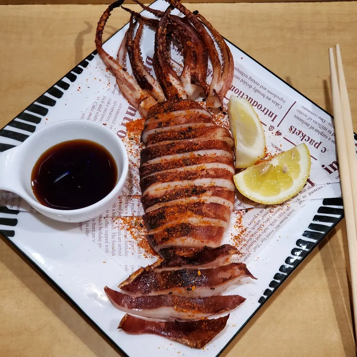 Grilled Calamari Appetizer Platter