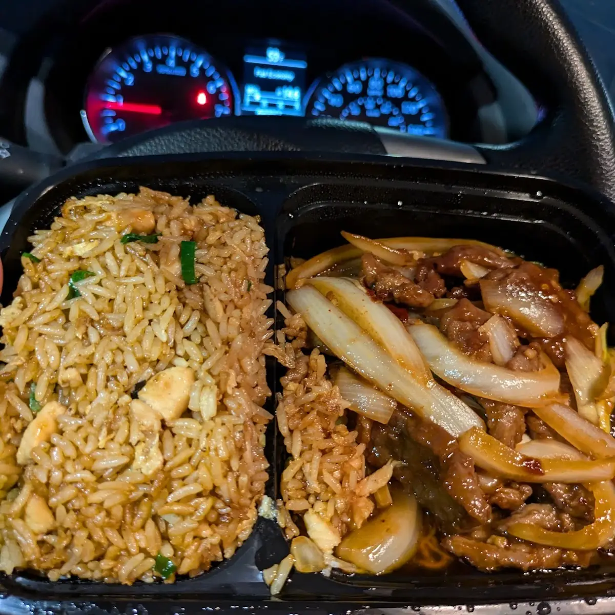 Mongolian Beef w Chicken Fried Rice