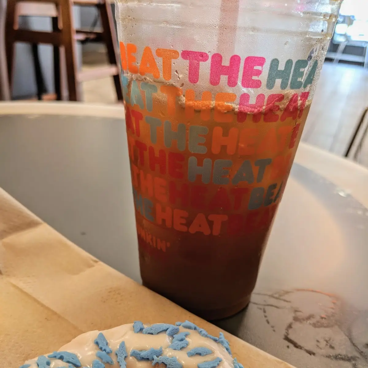 Shark Bite Vanilla Frosted Donut
