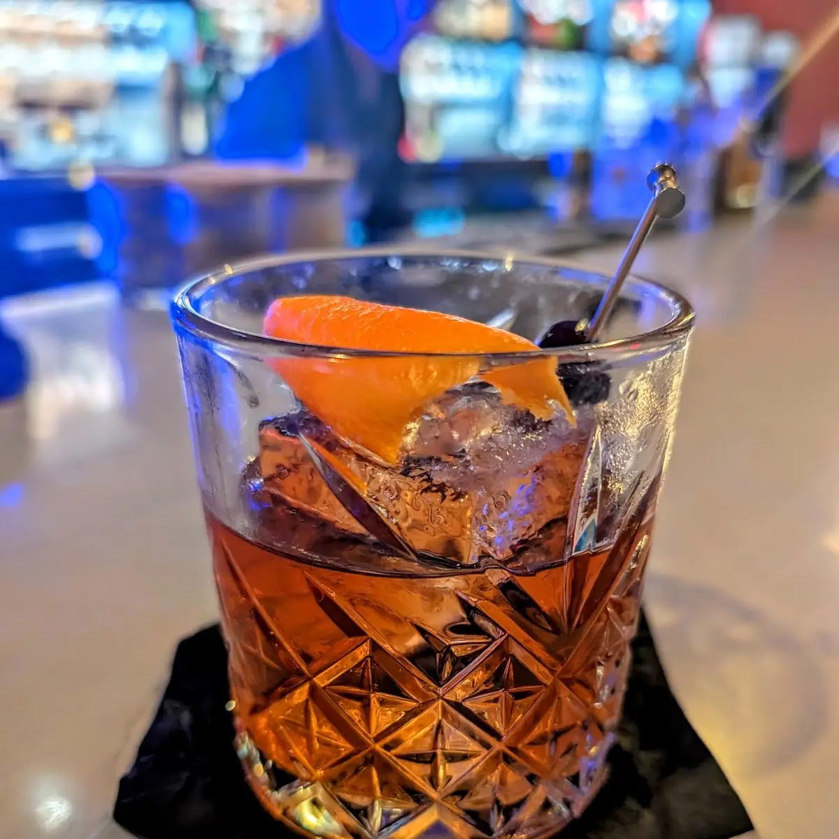 Old Fashioned Cocktail with Orange Peel