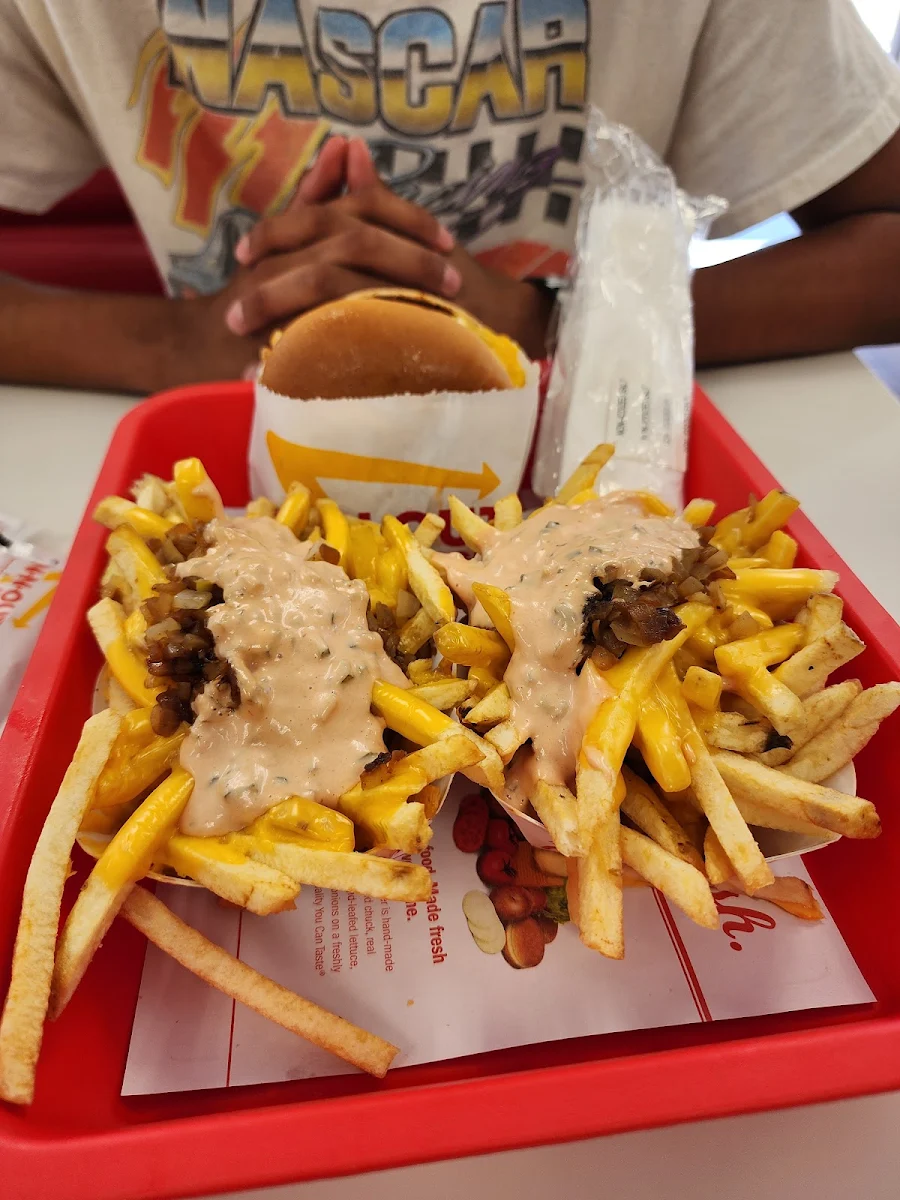 Cheese Burger and Animal Style Fries