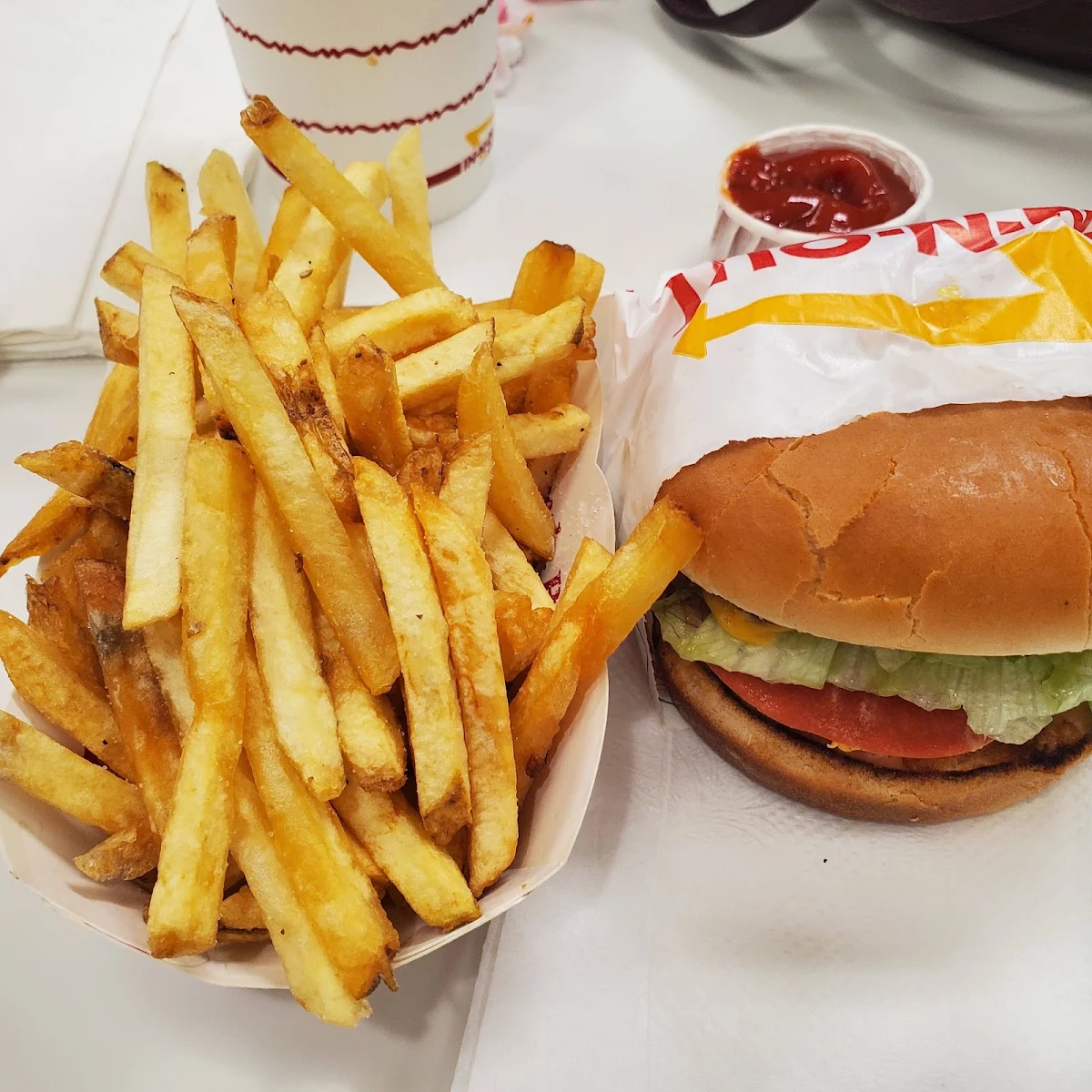 Cheeseburger with Well Done Fries