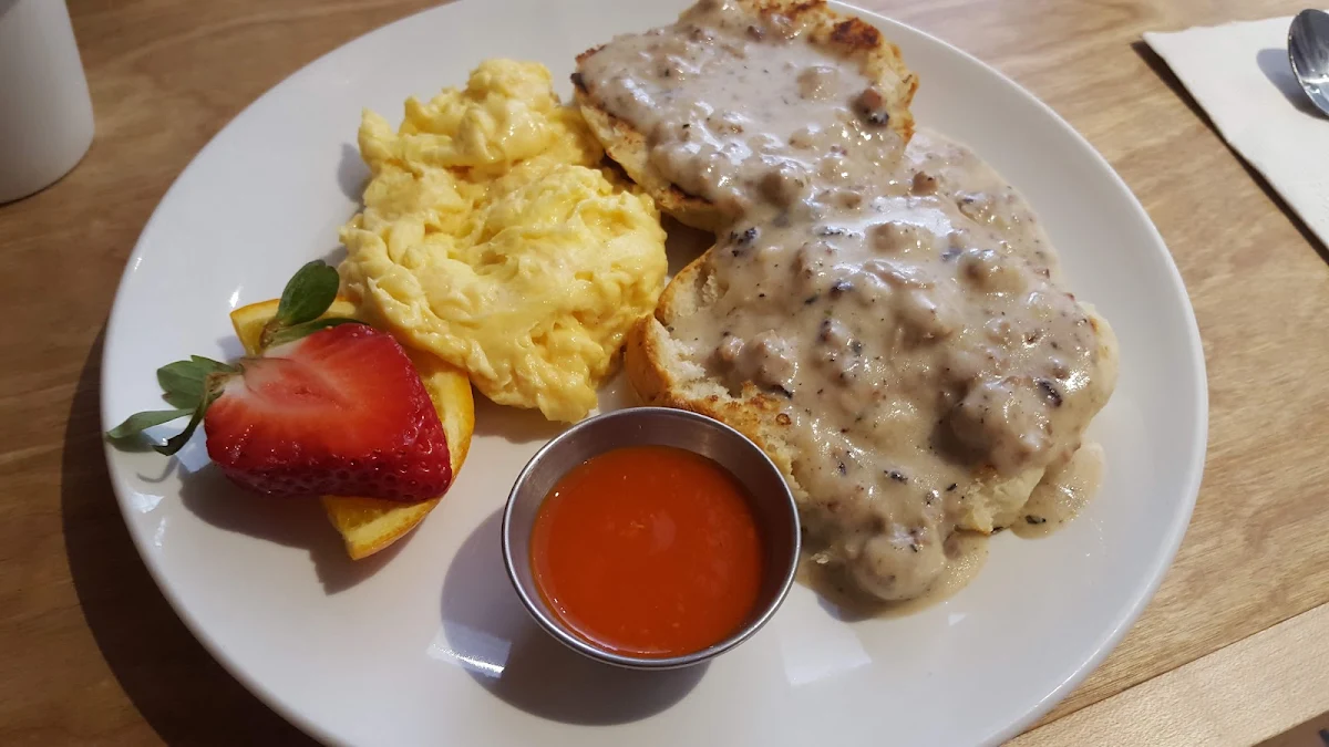 Biscuits and Gravy with Scrambled Eggs