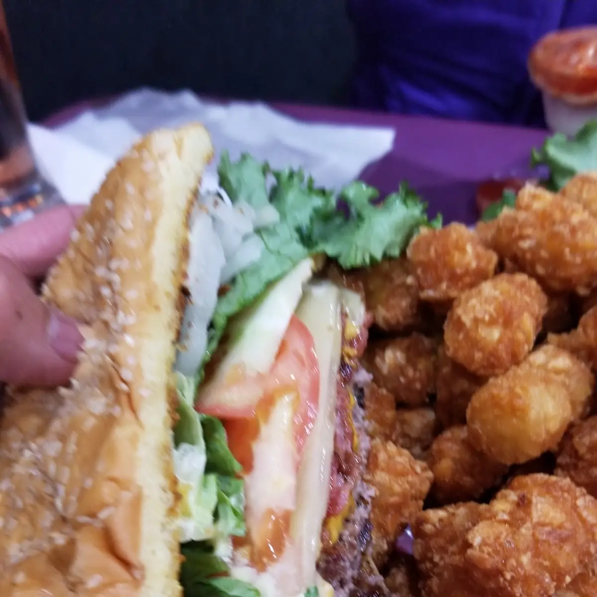 Bacon Cheeseburger and Tater Tots