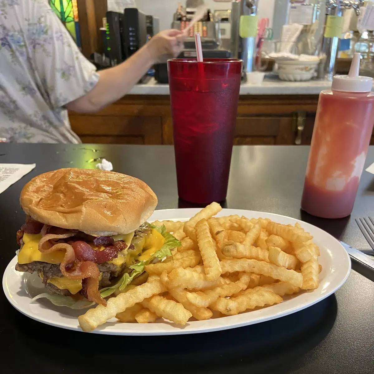 Double Bacon Cheeseburger with Fries