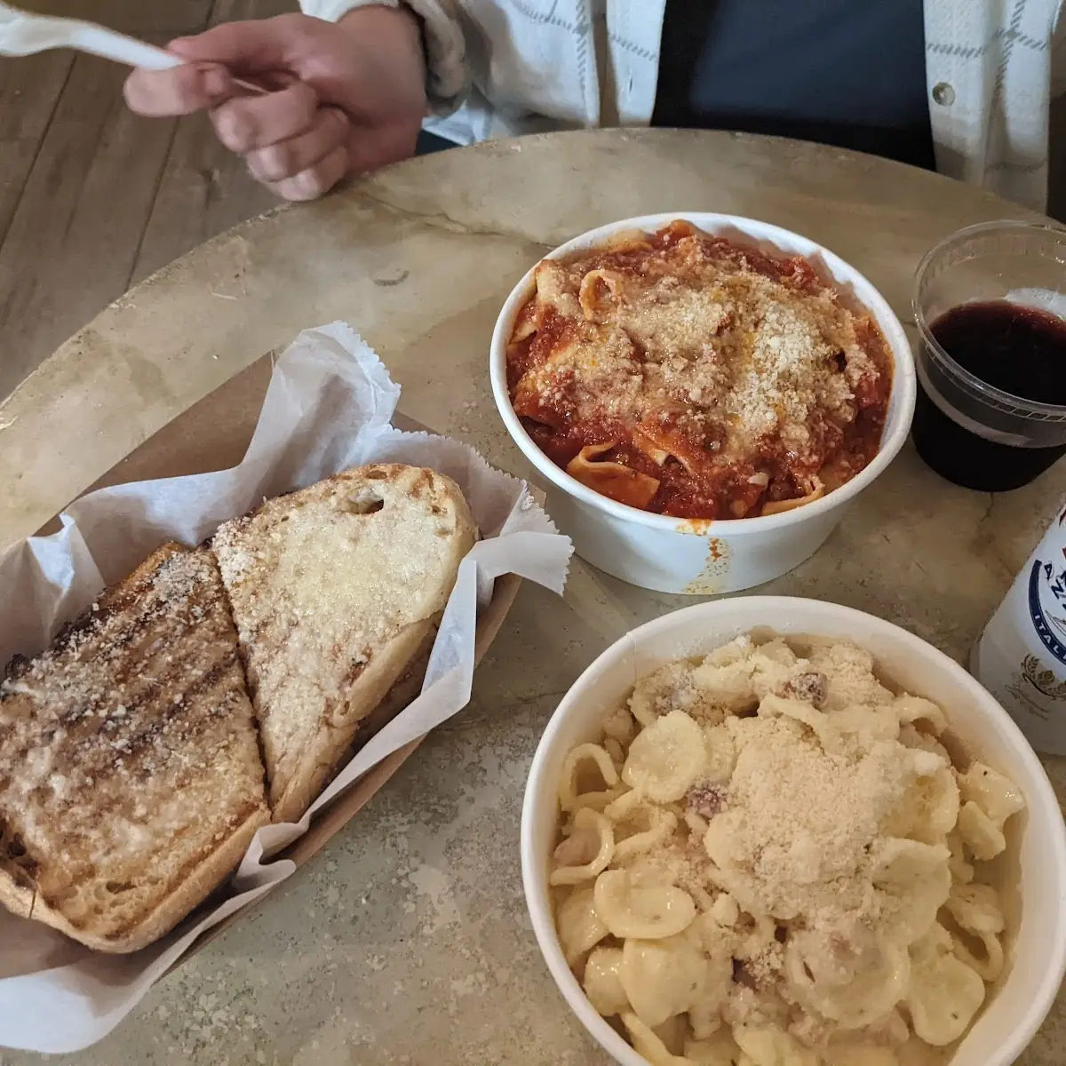 Pasta and Garlic Bread